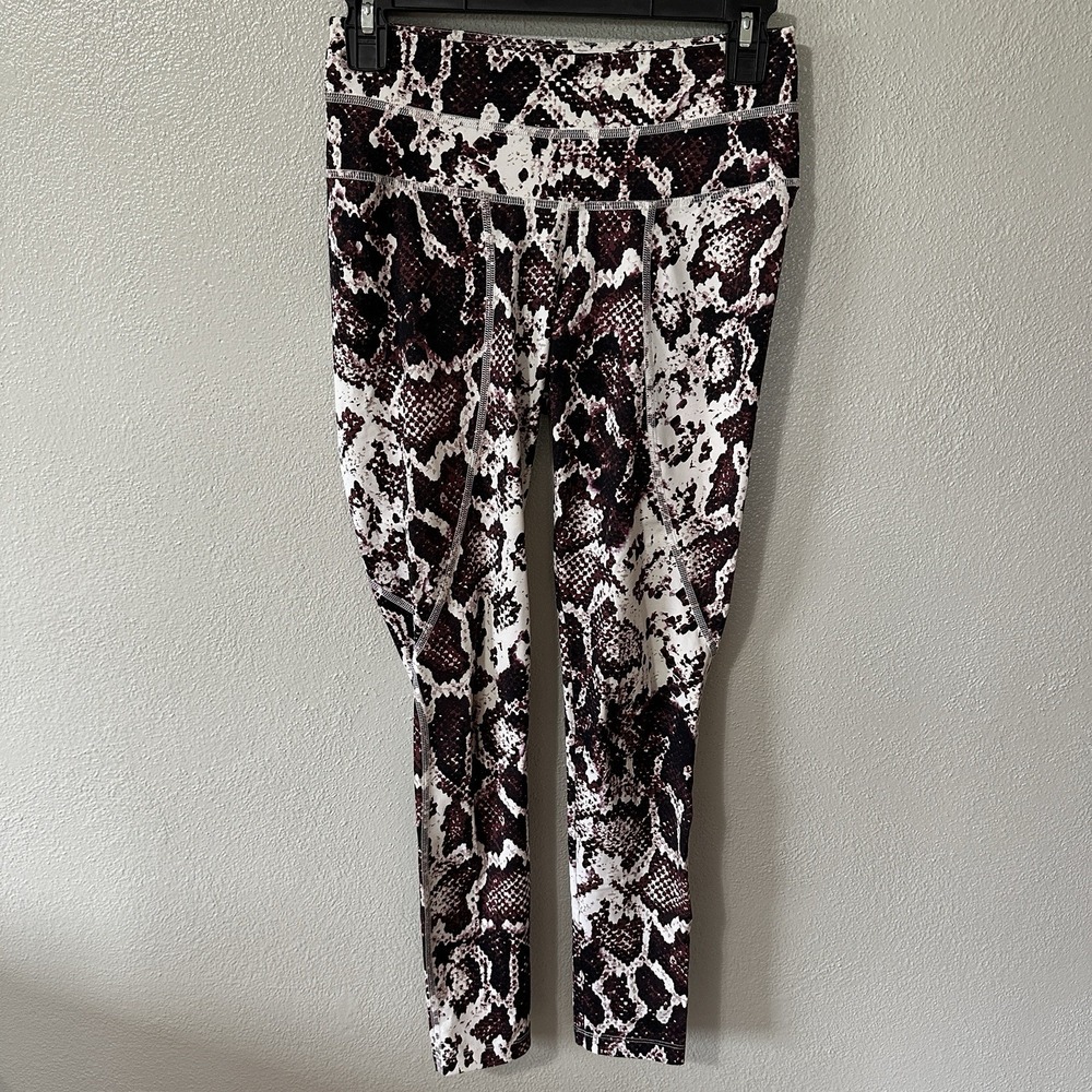 Varley Snake Print Leggings Women's Size Small Athleisure Yoga